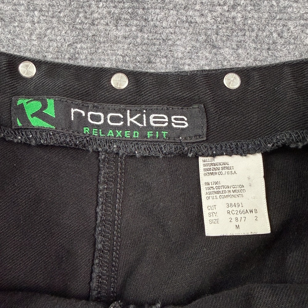 Rockies Womens Jeans 7/8 Black Studded Side Zip Western Vintage 90s Bareback - Picture 7 of 16